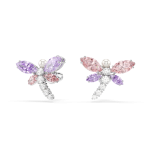 Ariana Grande x Swarovski stud earrings, Mixed cuts, Dragonfly, Multicolored, Rhodium plated
