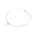 Ariana Grande x Swarovski Tennis Y necklace, Mixed cuts, Dragonfly, Multicolored, Rhodium plated