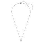 Ariana Grande x Swarovski pendant Crystal Pearl, Round cut, Flower, White, Rhodium plated
