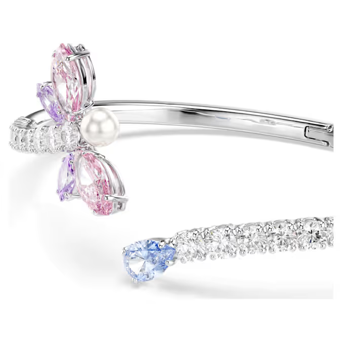 Ariana Grande x Swarovski bangle, Mixed cuts, Dragonfly, Multicolored, Rhodium plated