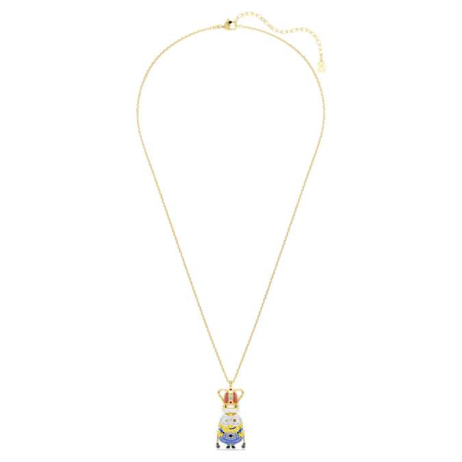 Minions King Bob pendant Pavé, Multicolored, Gold-tone plated
