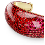 Idyllia cuff Red, Gold-tone plated