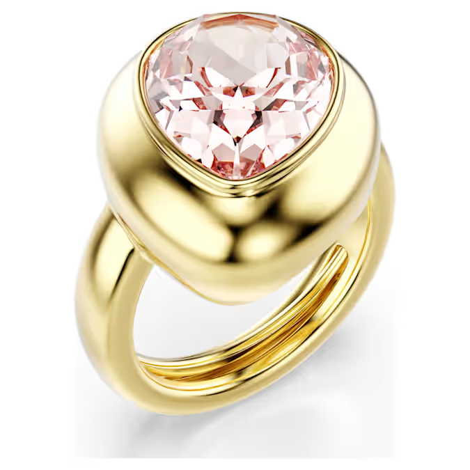 Gema motif ring Set (3), Multicolored, Gold-tone plated