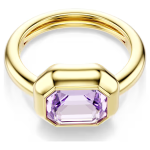 Gema motif ring Set (3), Multicolored, Gold-tone plated