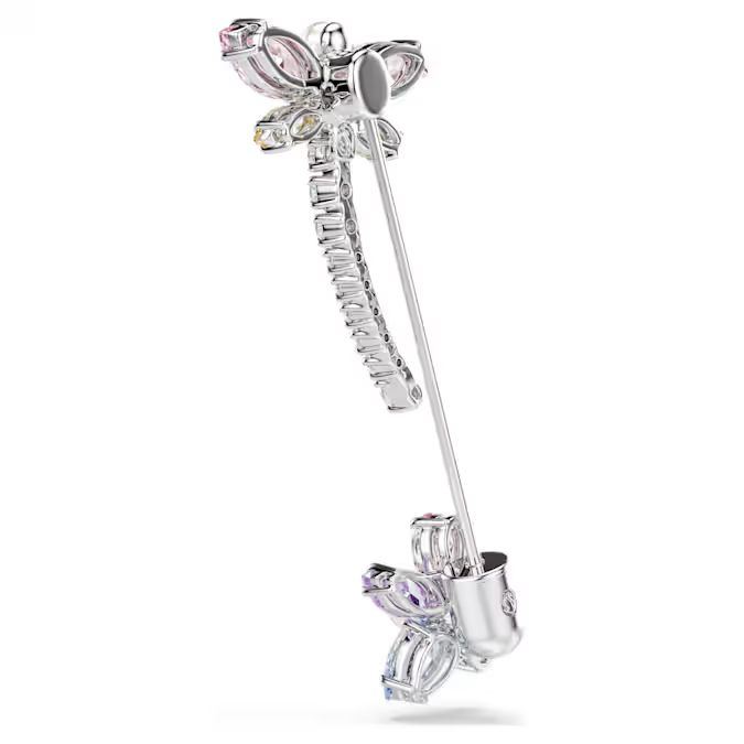Ariana Grande x Swarovski brooch Mixed cuts, Dragonfly, Multicolored, Rhodium plated