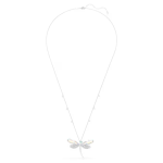 Ariana Grande x Swarovski pendant and brooch Crystal Pearl, Mixed cuts, Dragonfly, White, Rhodium plated