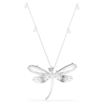 Ariana Grande x Swarovski pendant and brooch Crystal Pearl, Mixed cuts, Dragonfly, White, Rhodium plated