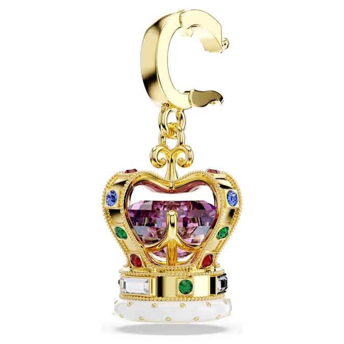Minions Crown charm Mixed cuts, Multicolored, Gold-tone plated