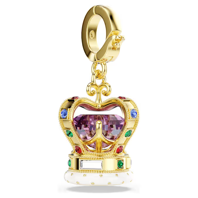 Minions Crown charm Mixed cuts, Multicolored, Gold-tone plated