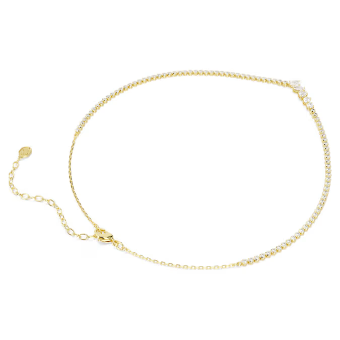 Mesmera necklace Mixed cuts, White, 18K gold finish
