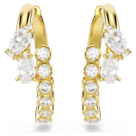 Mesmera hoop earrings Mixed cuts, White, 18K gold finish