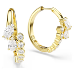 Mesmera hoop earrings Mixed cuts, White, 18K gold finish
