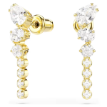 Mesmera drop earrings Mixed cuts, White, 18K gold finish