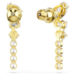 Mesmera drop earrings Mixed cuts, White, 18K gold finish