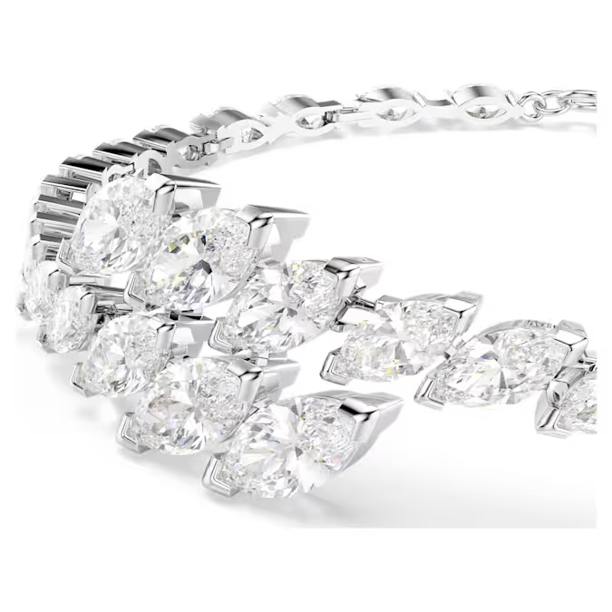 Mesmera bracelet Marquise cut, White, Rhodium plated