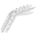 Mesmera brooch Mixed cuts, White, Rhodium plated
