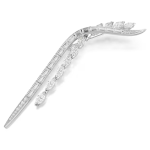 Mesmera brooch Mixed cuts, White, Rhodium plated