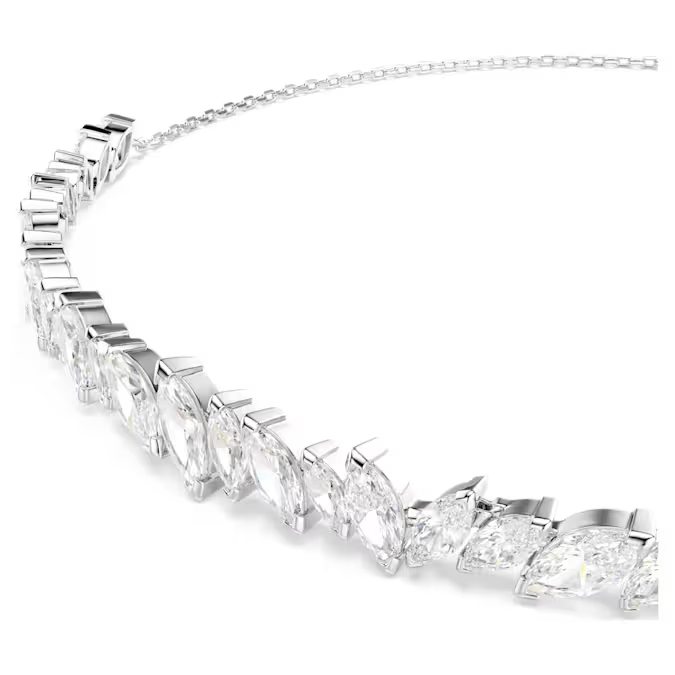 Mesmera choker Marquise cut, White, Rhodium plated