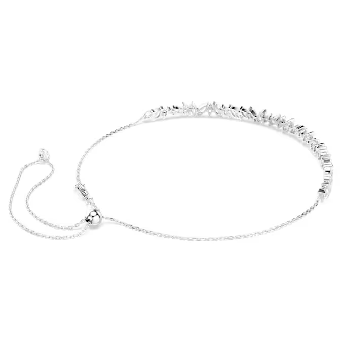 Mesmera choker Marquise cut, White, Rhodium plated
