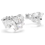 Mesmera ear cuffs Marquise cut, White, Rhodium plated