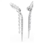 Mesmera earrings Mixed cuts, White, Rhodium plated