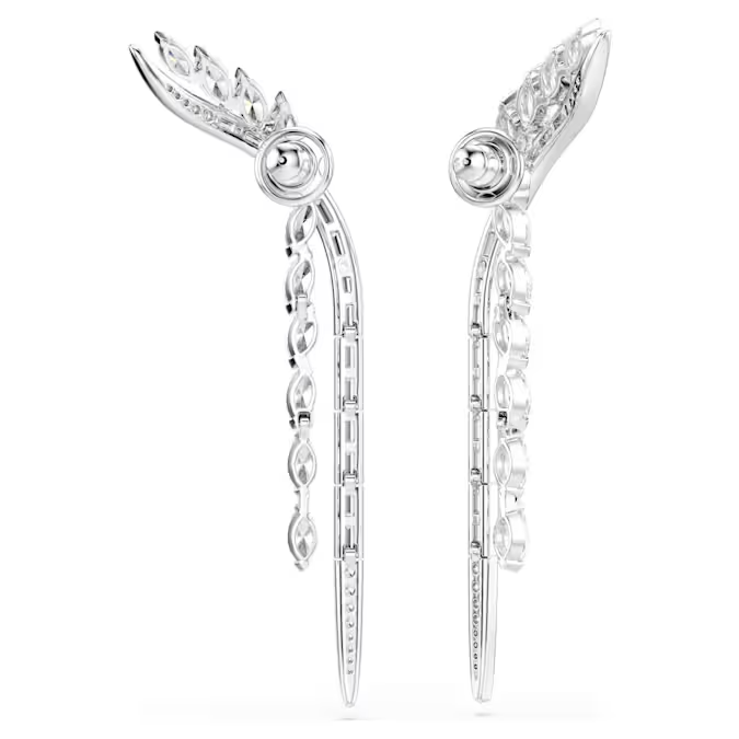 Mesmera earrings Mixed cuts, White, Rhodium plated