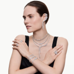Mesmera earrings Mixed cuts, White, Rhodium plated