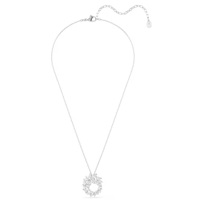 Mesmera pendant Marquise cut, White, Rhodium plated