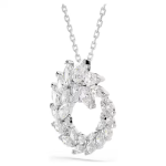 Mesmera pendant Marquise cut, White, Rhodium plated