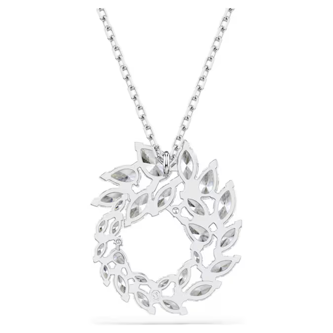 Mesmera pendant Marquise cut, White, Rhodium plated