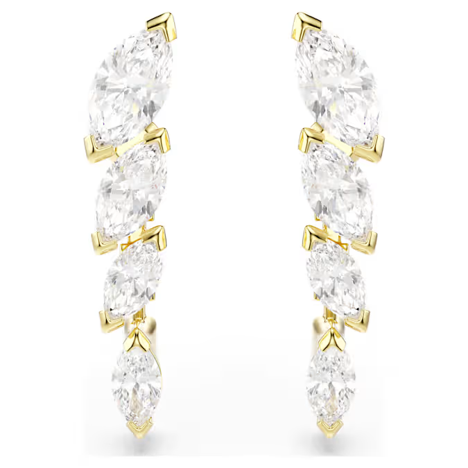 Mesmera set Set (2), Marquise cut, White, 18K gold finish