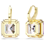 Millenia drop earrings Square cut, Purple, 18K gold finish