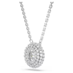 Sublima pendant Round cut, White, Rhodium plated