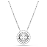 Sublima pendant Round cut, White, Rhodium plated