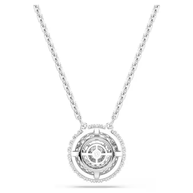 Sublima pendant Round cut, White, Rhodium plated