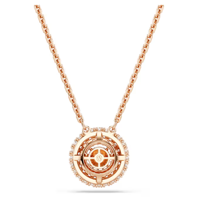 Sublima pendant Round cut, White, 18K rose gold finish
