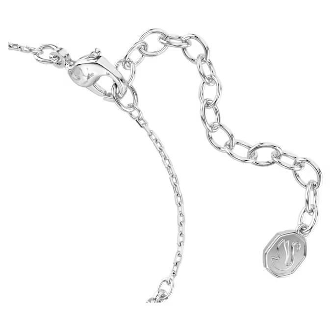 Swan bracelet Mixed cuts, Swan, White, Rhodium plated