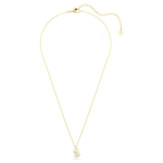 Swan pendant Mixed cuts, Swan, White, 18K gold finish