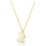 Swan pendant Mixed cuts, Swan, White, 18K gold finish
