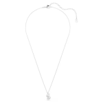 Swan pendant Mixed cuts, Swan, White, Rhodium plated