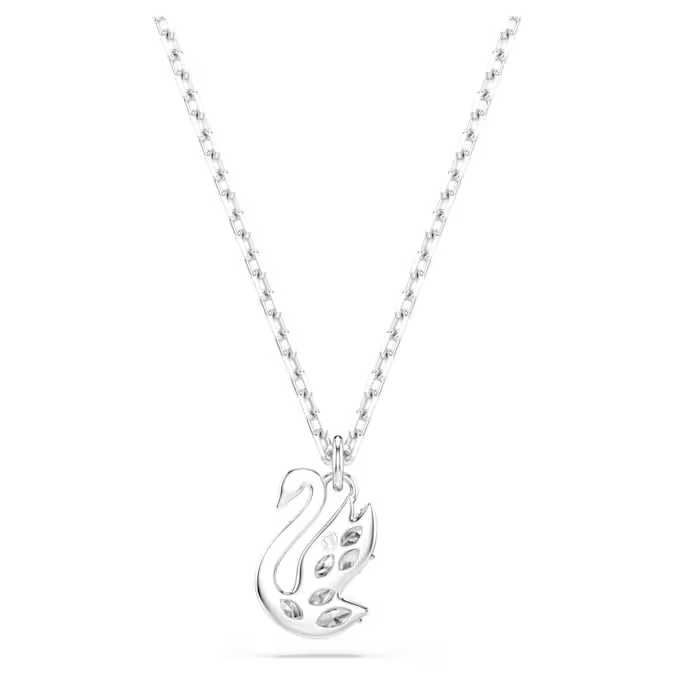 Swan pendant Mixed cuts, Swan, White, Rhodium plated