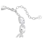 Una Angelic bracelet Cushion cut, White, Rhodium plated