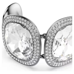 Una Angelic bracelet Cushion cut, White, Ruthenium plated