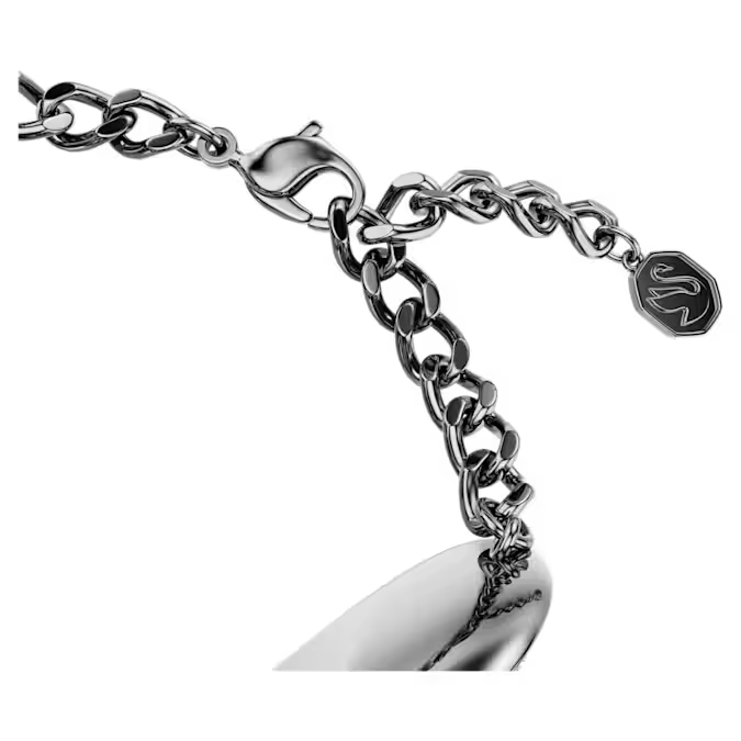 Una Angelic bracelet Cushion cut, White, Ruthenium plated