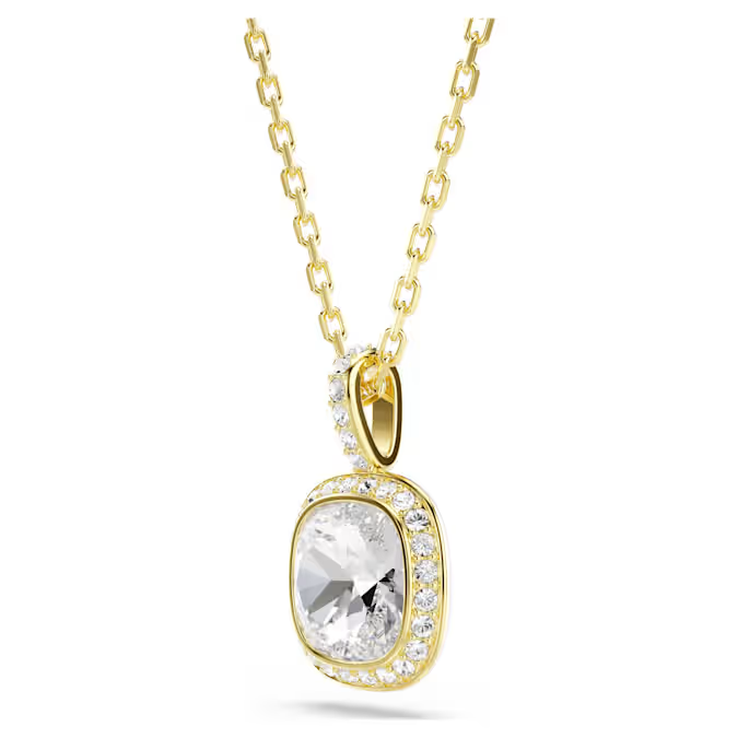 Una Angelic pendant Cushion cut, White, 18K gold finish