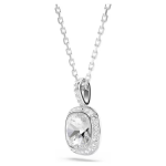Una Angelic pendant Cushion cut, White, Rhodium plated