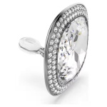 Una Angelic clip earrings Cushion cut, White, Ruthenium plated