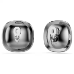 Una Angelic clip earrings Cushion cut, White, Ruthenium plated