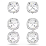 Una Angelic earrings Cushion cut, White, Rhodium plated