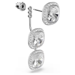 Una Angelic earrings Cushion cut, White, Rhodium plated